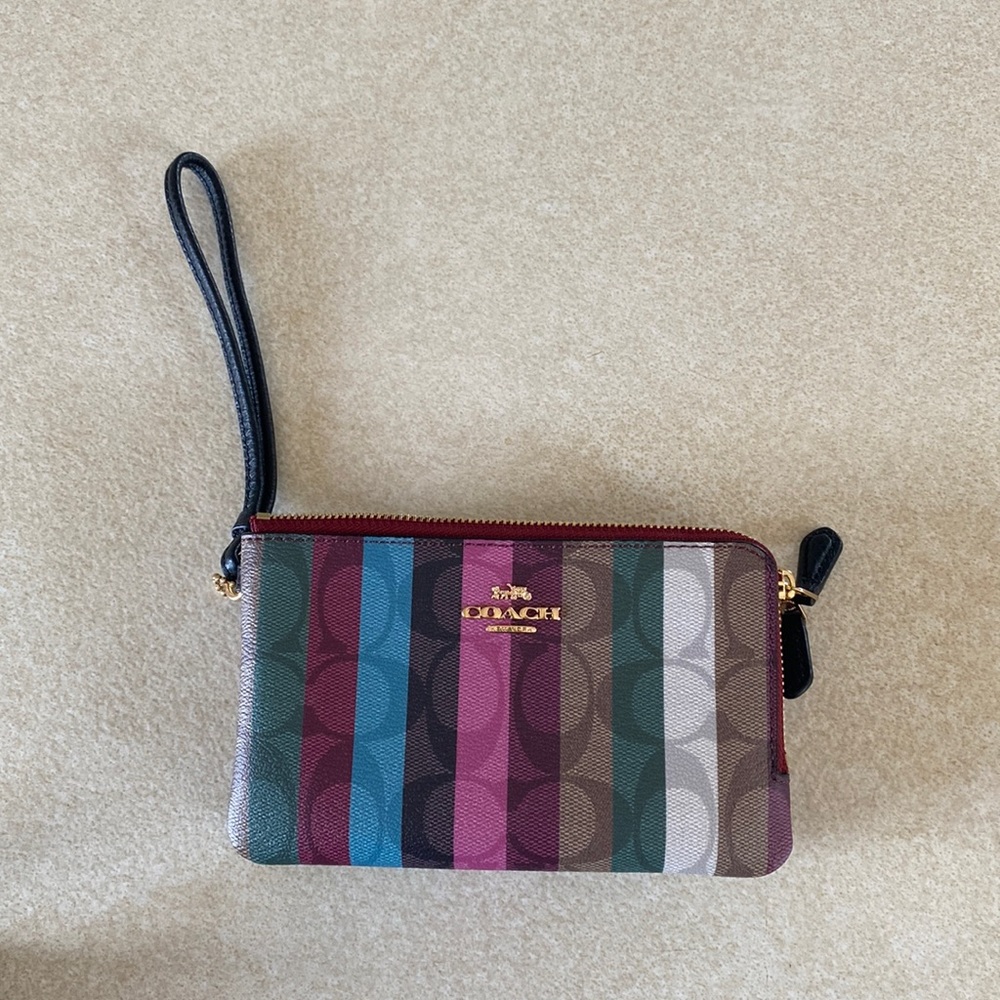 Coach Mulitcolor double sided wristlet